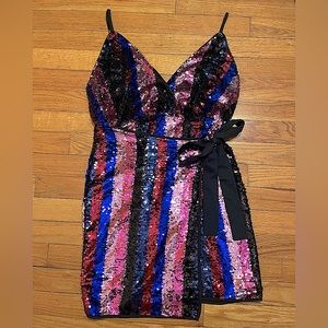 The East Order Lily Sequin Mini Dress; Size S